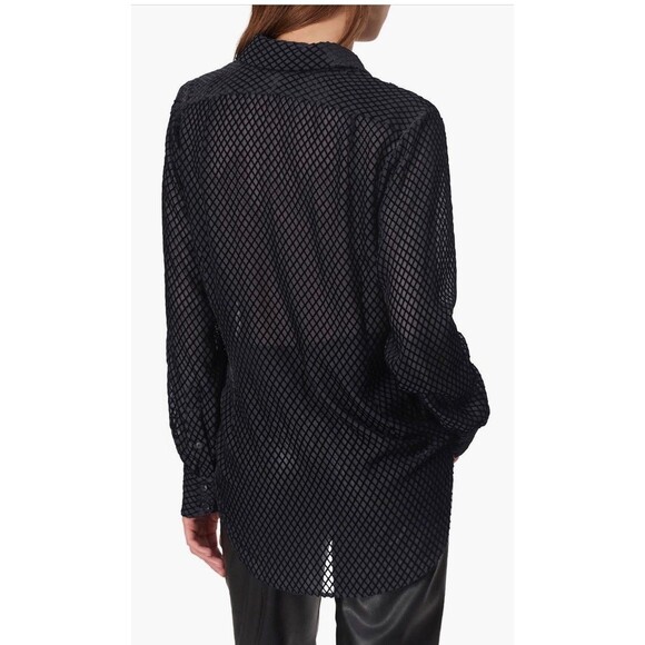 Rag & Bone Women's Lila Burnout Button-Up Shirt Black Size M - Picture 5 of 12